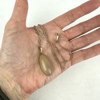 Vintage Agate Pendant Necklace 14k Gold Bezel on a 18k Gold Filled Chain