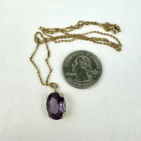 Vintage Amethyst Pendant Necklace on an 18k UnAErre Italian Chain