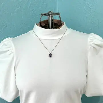 Vintage Amethyst Pendant Necklace on an 18k UnAErre Italian Chain