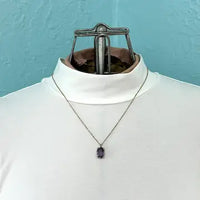 Vintage Amethyst Pendant Necklace on an 18k UnAErre Italian Chain