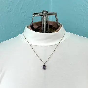 Vintage Amethyst Pendant Necklace on an 18k UnAErre Italian Chain