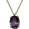 Vintage Amethyst Pendant Necklace on an 18k UnAErre Italian Chain
