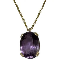 Vintage Amethyst Pendant Necklace on an 18k UnAErre Italian Chain