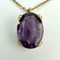 Vintage Amethyst Pendant Necklace on an 18k UnAErre Italian Chain