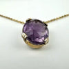Vintage Amethyst Pendant Necklace on an 18k UnAErre Italian Chain