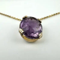 Vintage Amethyst Pendant Necklace on an 18k UnAErre Italian Chain