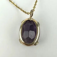 Vintage Amethyst Pendant Necklace on an 18k UnAErre Italian Chain