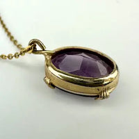 Vintage Amethyst Pendant Necklace on an 18k UnAErre Italian Chain