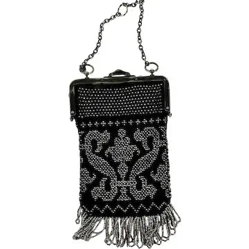 Vintage Art Deco Beaded Fringed Handbag