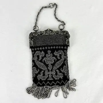 Vintage Art Deco Beaded Fringed Handbag