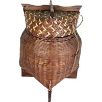 Vintage Asian Hand Woven Large Sticky Rice Basket