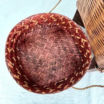 Vintage Asian Hand Woven Large Sticky Rice Basket