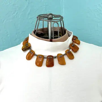 Vintage Baltic Amber Chunk Necklace