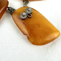 Vintage Baltic Amber Chunk Necklace