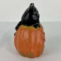 Vintage Black Cat and Choir Boy Pumpkin Halloween Candle