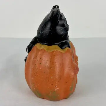 Vintage Black Cat and Choir Boy Pumpkin Halloween Candle