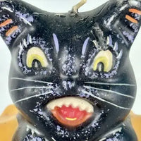 Vintage Black Cat and Choir Boy Pumpkin Halloween Candle