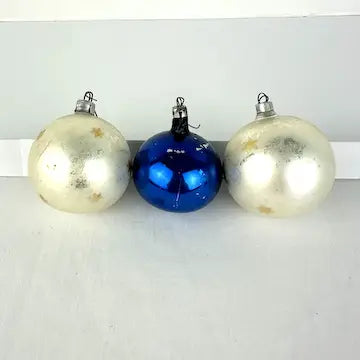 Vintage Blown Glass Moon and Star Ornaments