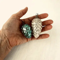 Vintage Blown Glass Pine Cone Ornaments