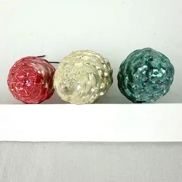 Vintage Blown Glass Pine Cone Ornaments