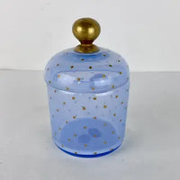 Vintage Blue Apothecary Jar with Stars Marked John Wanamaker