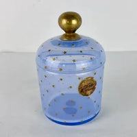 Vintage Blue Apothecary Jar with Stars Marked John Wanamaker