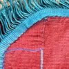 Vintage Bolivian Red Wool Fringed Poncho