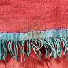 Vintage Bolivian Red Wool Fringed Poncho