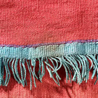 Vintage Bolivian Red Wool Fringed Poncho