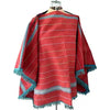 Vintage Bolivian Red Wool Fringed Poncho