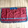 Vintage Bolivian Red Wool Fringed Poncho