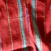 Vintage Bolivian Red Wool Fringed Poncho