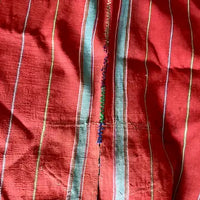 Vintage Bolivian Red Wool Fringed Poncho