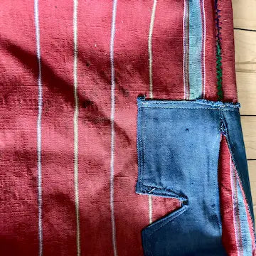 Vintage Bolivian Red Wool Fringed Poncho