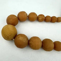 Vintage Butterscotch Amber Ribbed Bead Necklace