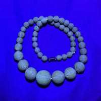 Vintage Butterscotch Amber Ribbed Bead Necklace