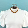Vintage Butterscotch Amber Ribbed Bead Necklace