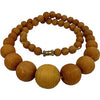 Vintage Butterscotch Amber Ribbed Bead Necklace