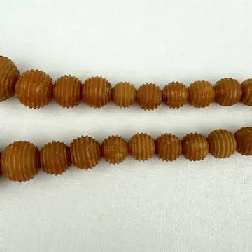 Vintage Butterscotch Amber Ribbed Bead Necklace
