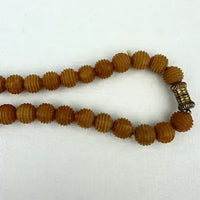 Vintage Butterscotch Amber Ribbed Bead Necklace