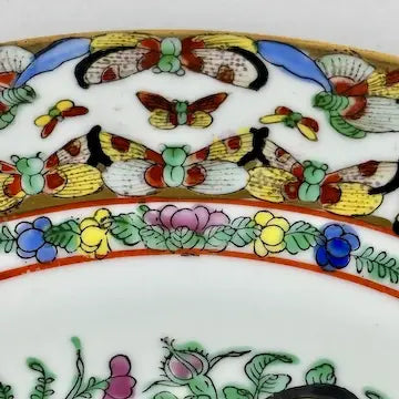 Vintage Chinese Export 1000 Butterlies with Roses Plate