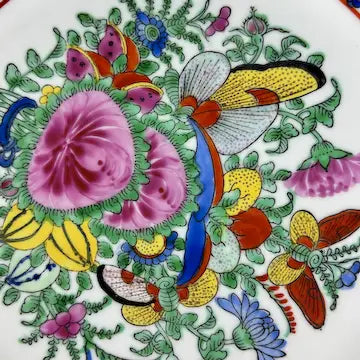 Vintage Chinese Export 1000 Butterlies with Roses Plate