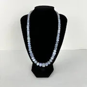 Vintage Chinese Export Lacy Blue Agate Beaded Necklace