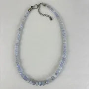 Vintage Chinese Export Lacy Blue Agate Beaded Necklace