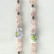 Vintage Chinese Export Rose Quartz Beaded Necklace