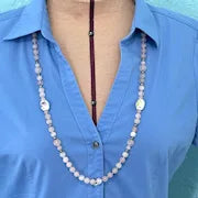 Vintage Chinese Export Rose Quartz Beaded Necklace
