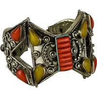 Vintage Chinese Tibetan Silver Cuff Bracelet