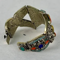 Vintage Chinese Tibetan Silver Cuff Bracelet