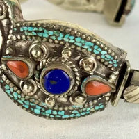 Vintage Chinese Tibetan Silver Cuff Bracelet