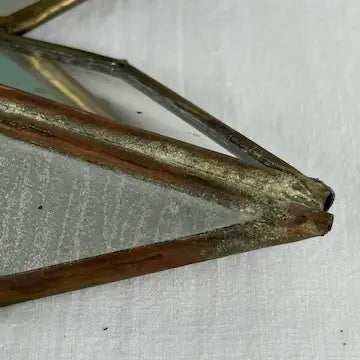 Vintage Crimped Brass Sunburst Mirror